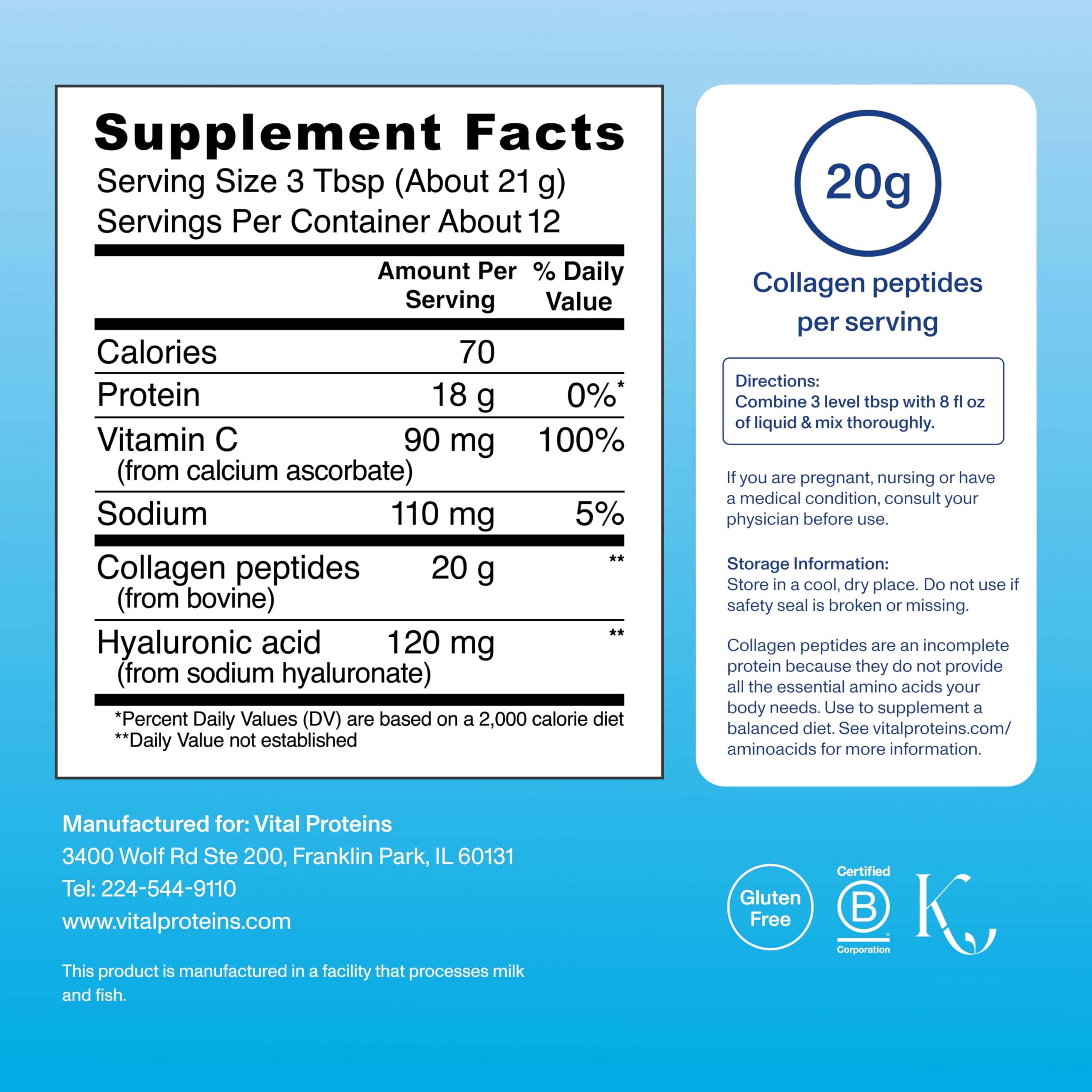 Vital Proteins scoop measuring powder for accurate serving benefit