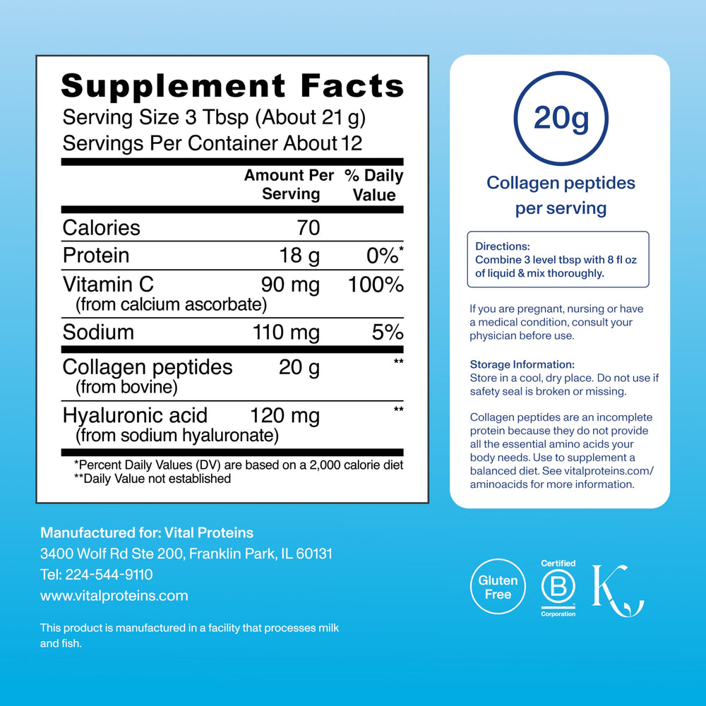Vital Proteins scoop measuring powder for accurate serving benefit