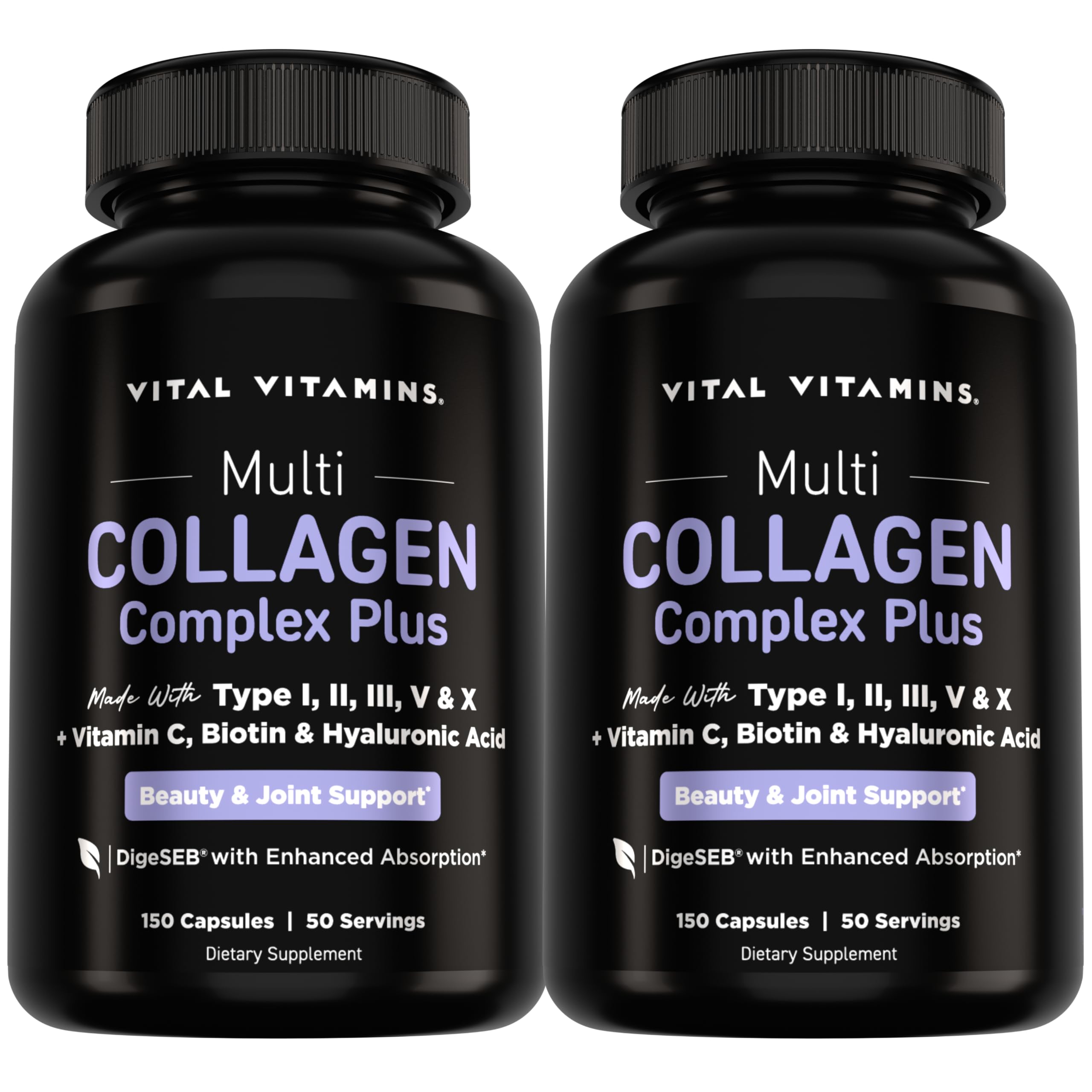 Vital Vitamins front label view showing product name and benefits for quick recognition