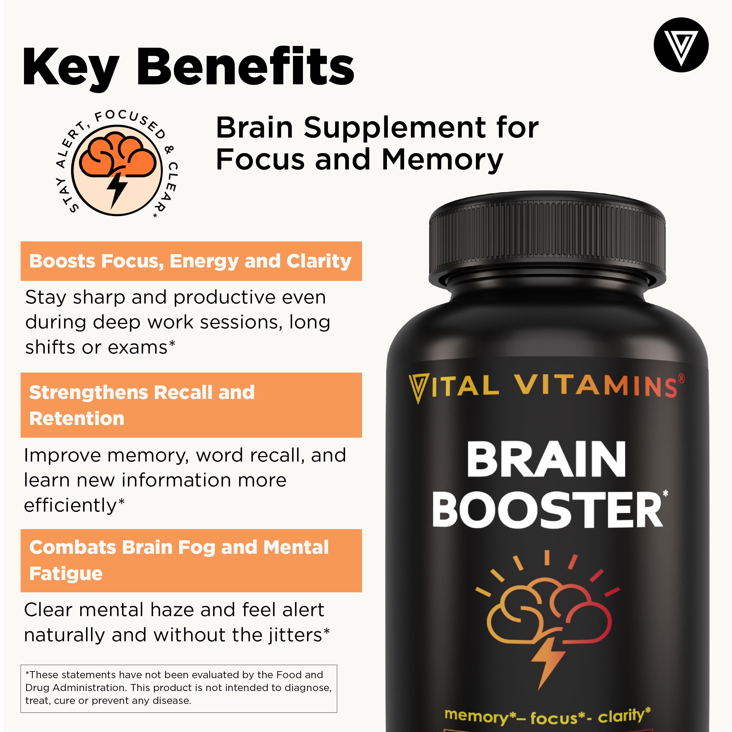 Vital Vitamins Bacopa Monnieri ingredient image highlighting cognitive support