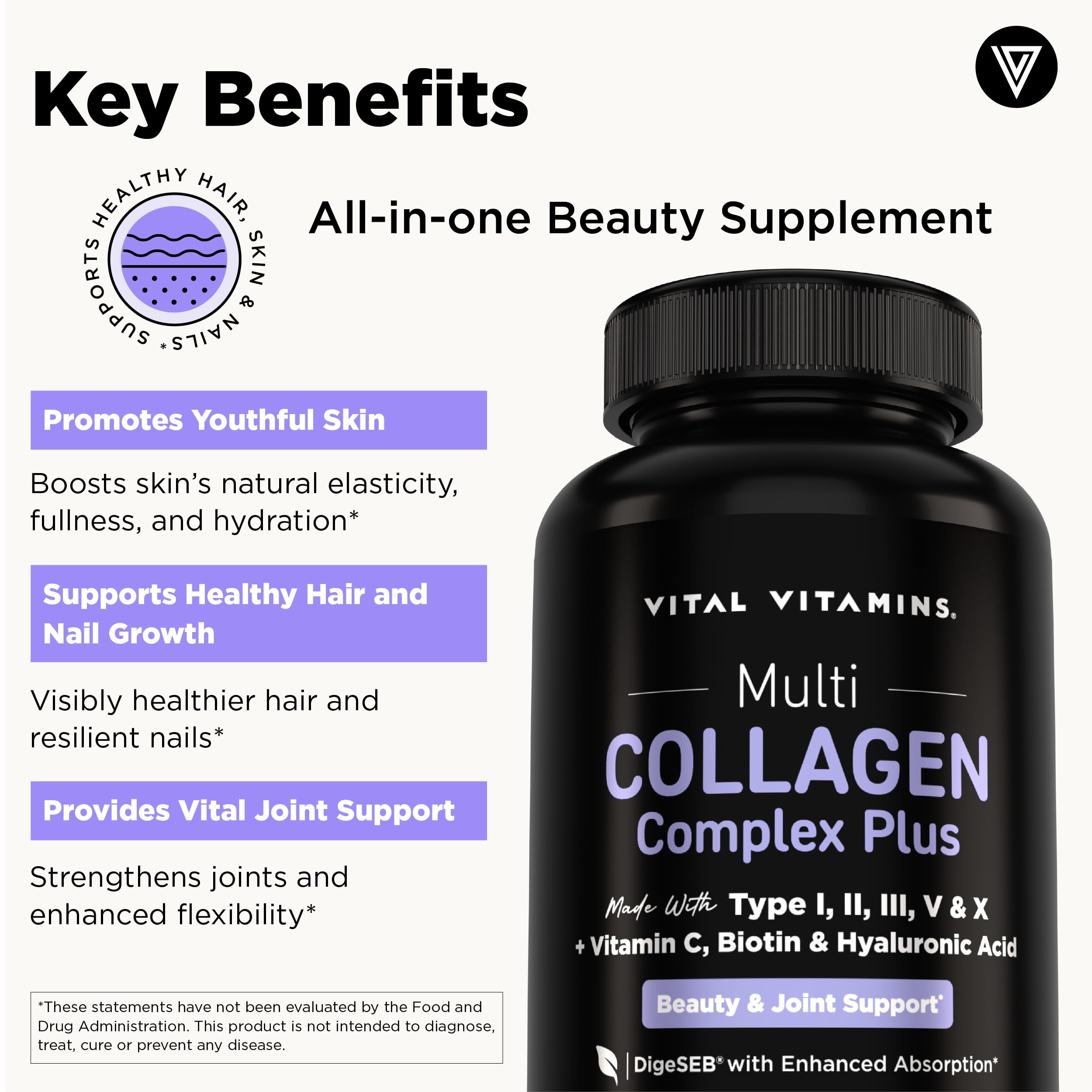 Vital Vitamins label detail showing ingredients list and dosing information