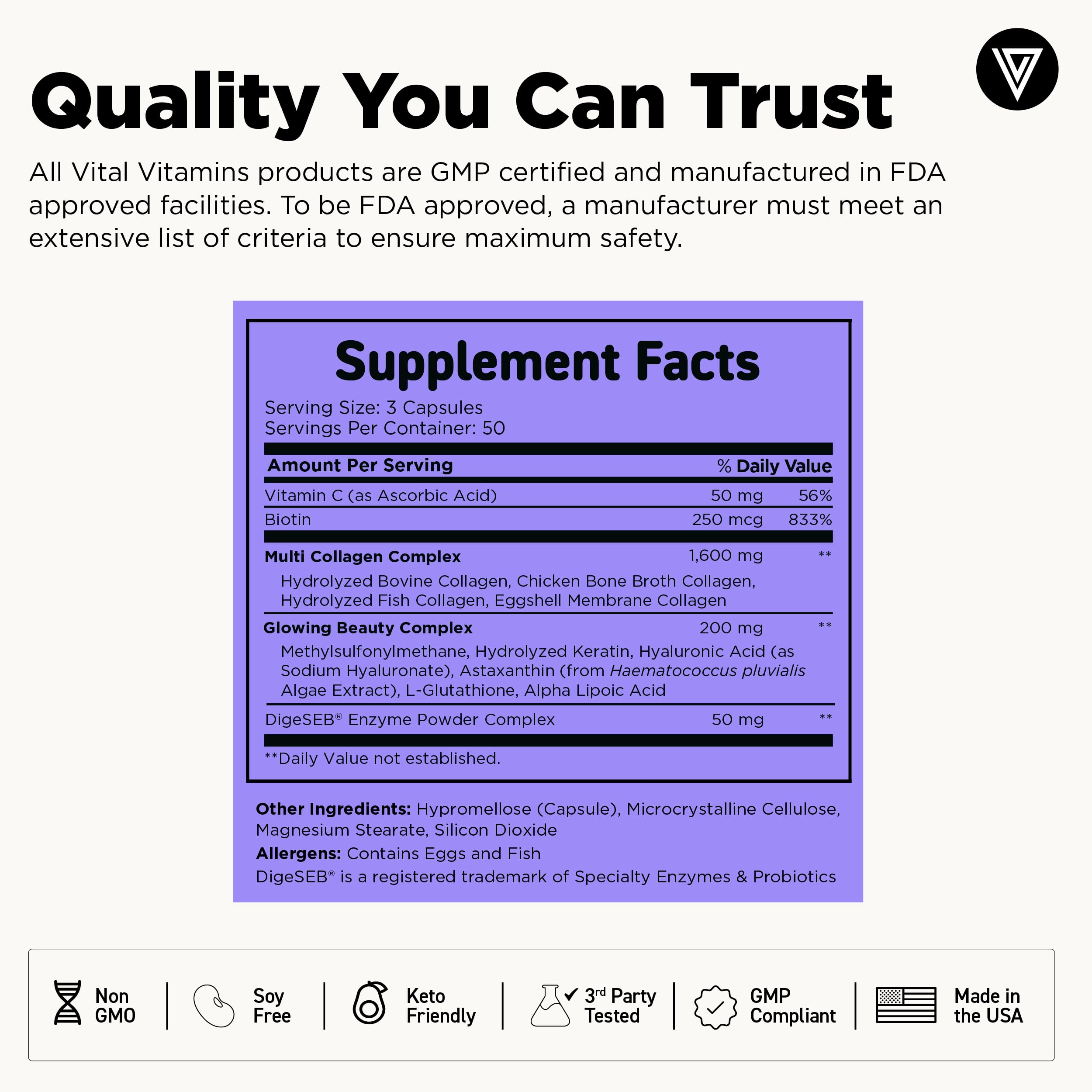 Vital Vitamins capsule on vanity to contrast with messy powders for convenience