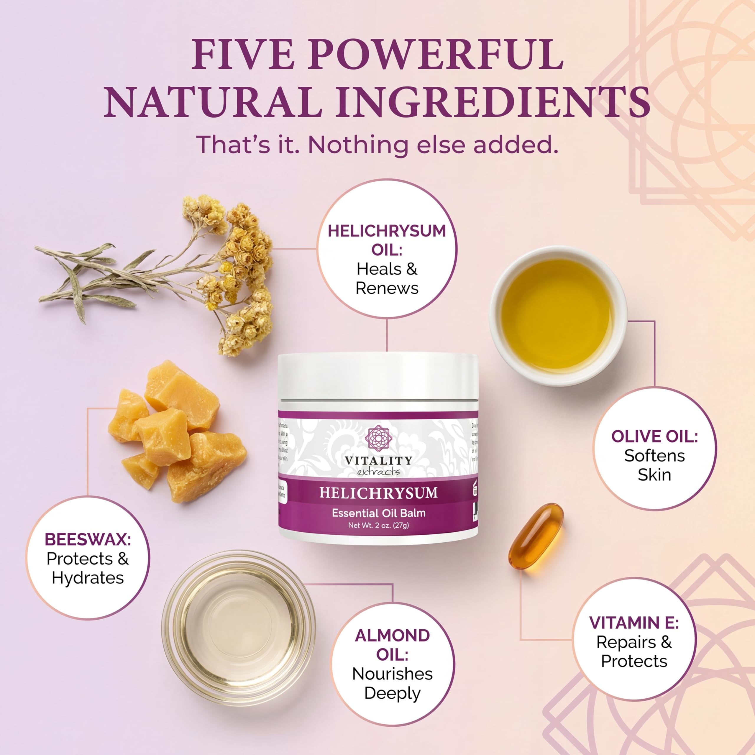 Vitality balm open tin close-up of smooth texture for easy warming and application