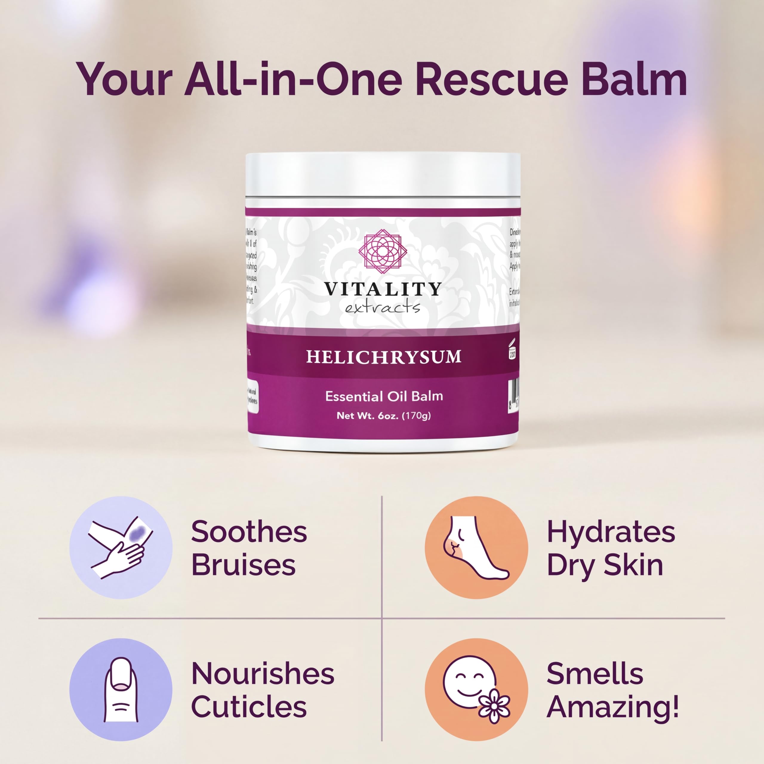 Vitality close-up texture of balm melting to demonstrate smooth spreadability
