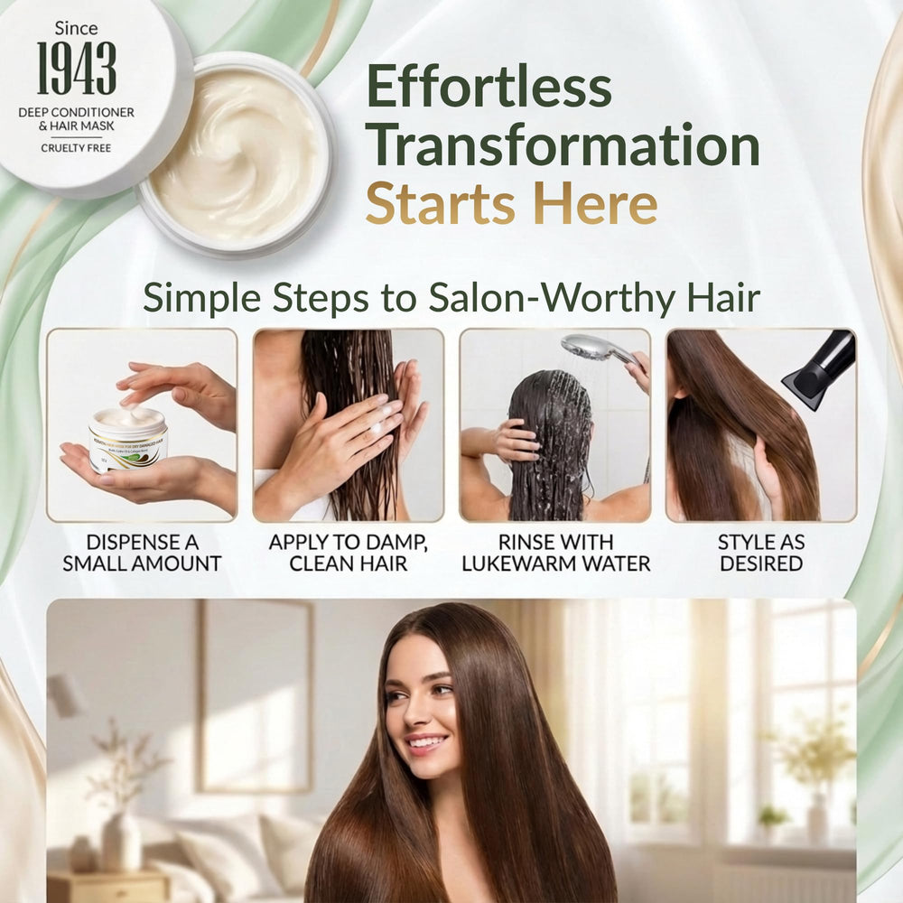 VITAMINS before and after hair strands showing repaired texture and reduced breakage benefit