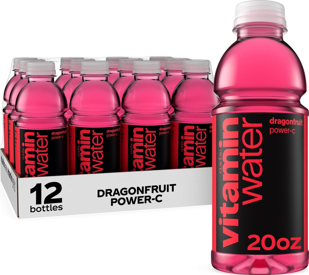 vitaminwater Power-C dragonfruit front packaging showing bright bottle and label benefit