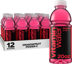 vitaminwater Power-C dragonfruit front packaging showing bright bottle and label benefit