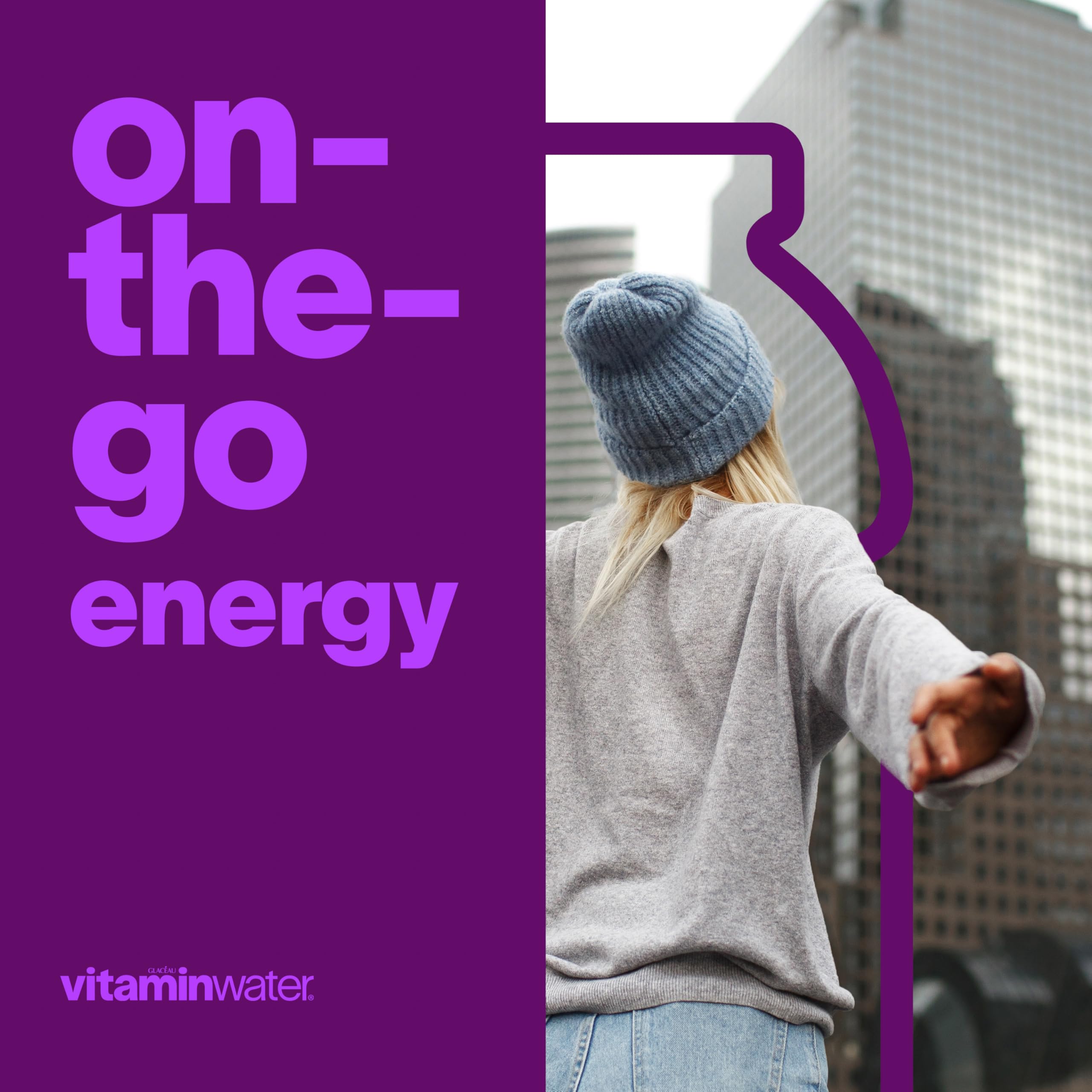 vitaminwater bottle cap and neck detail illustrating resealable convenience