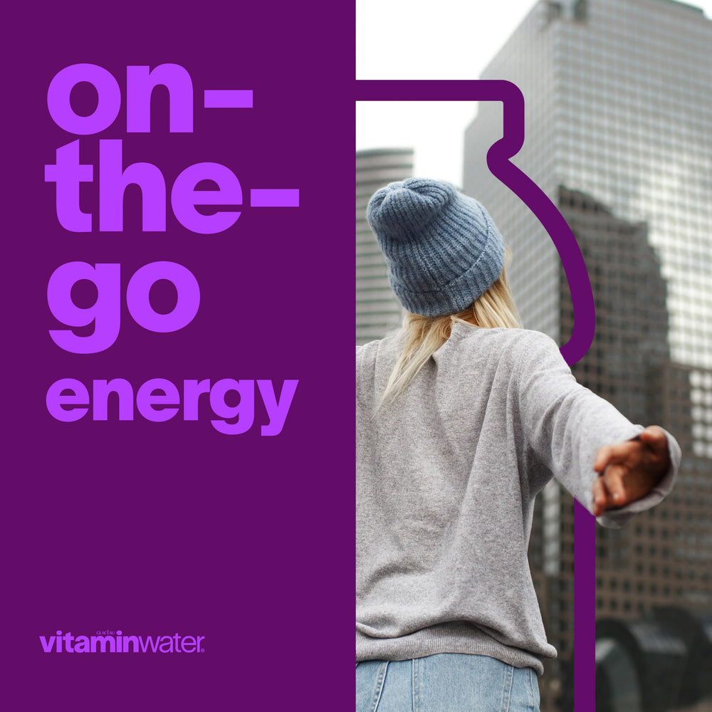 vitaminwater bottle cap and neck detail illustrating resealable convenience