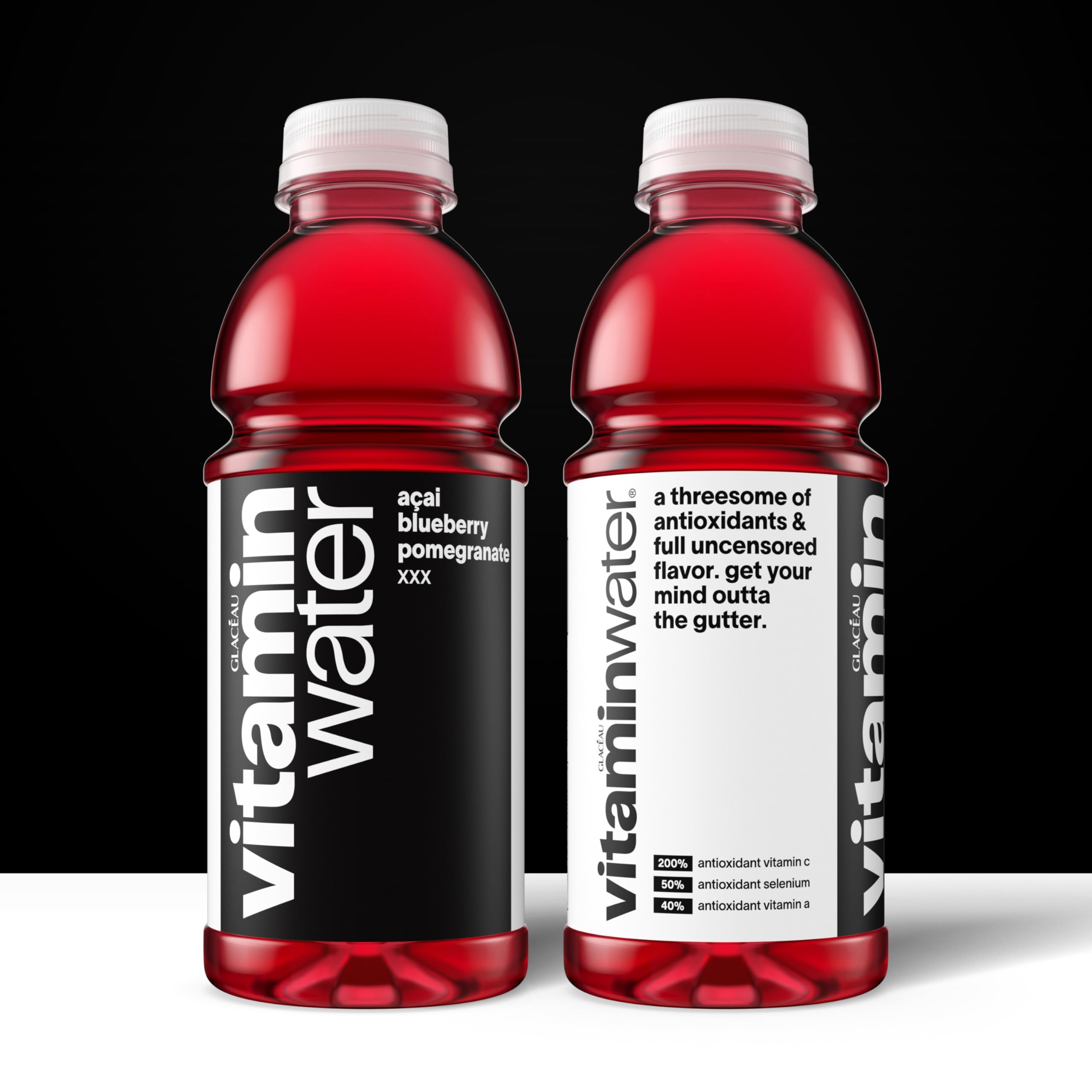 vitaminwater cap and neck detail for easy resealing benefit