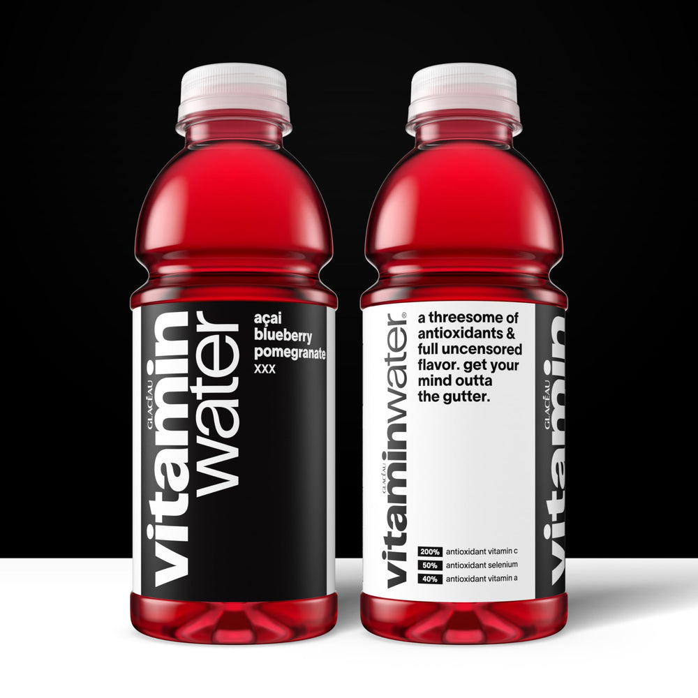 vitaminwater cap and neck detail for easy resealing benefit