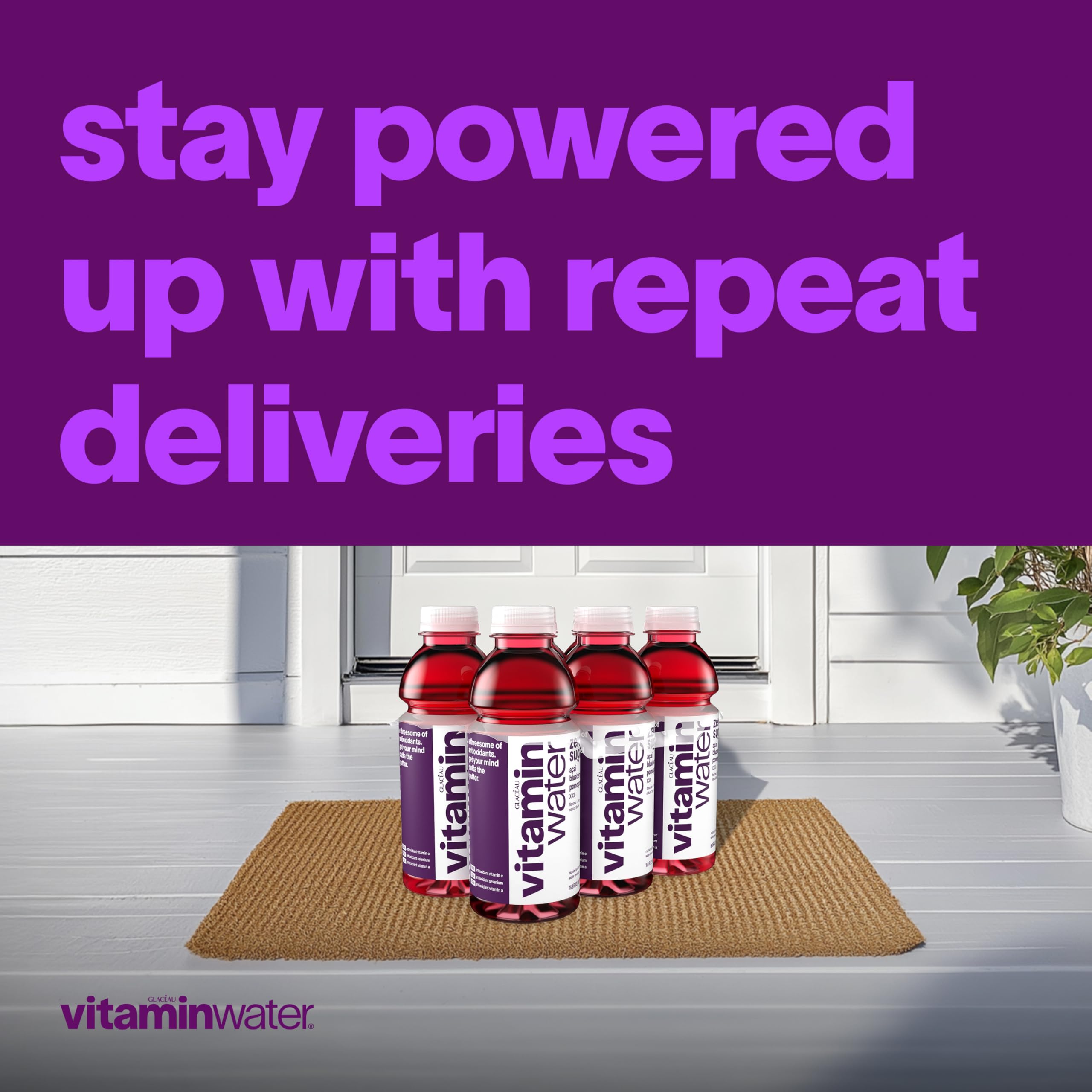 vitaminwater 12-pack case box demonstrating bulk supply convenience