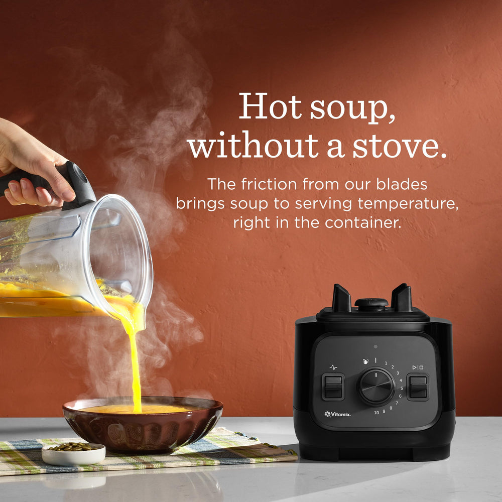 Vitamix VX1 pouring a fresh smoothie to show smooth texture and fast processing