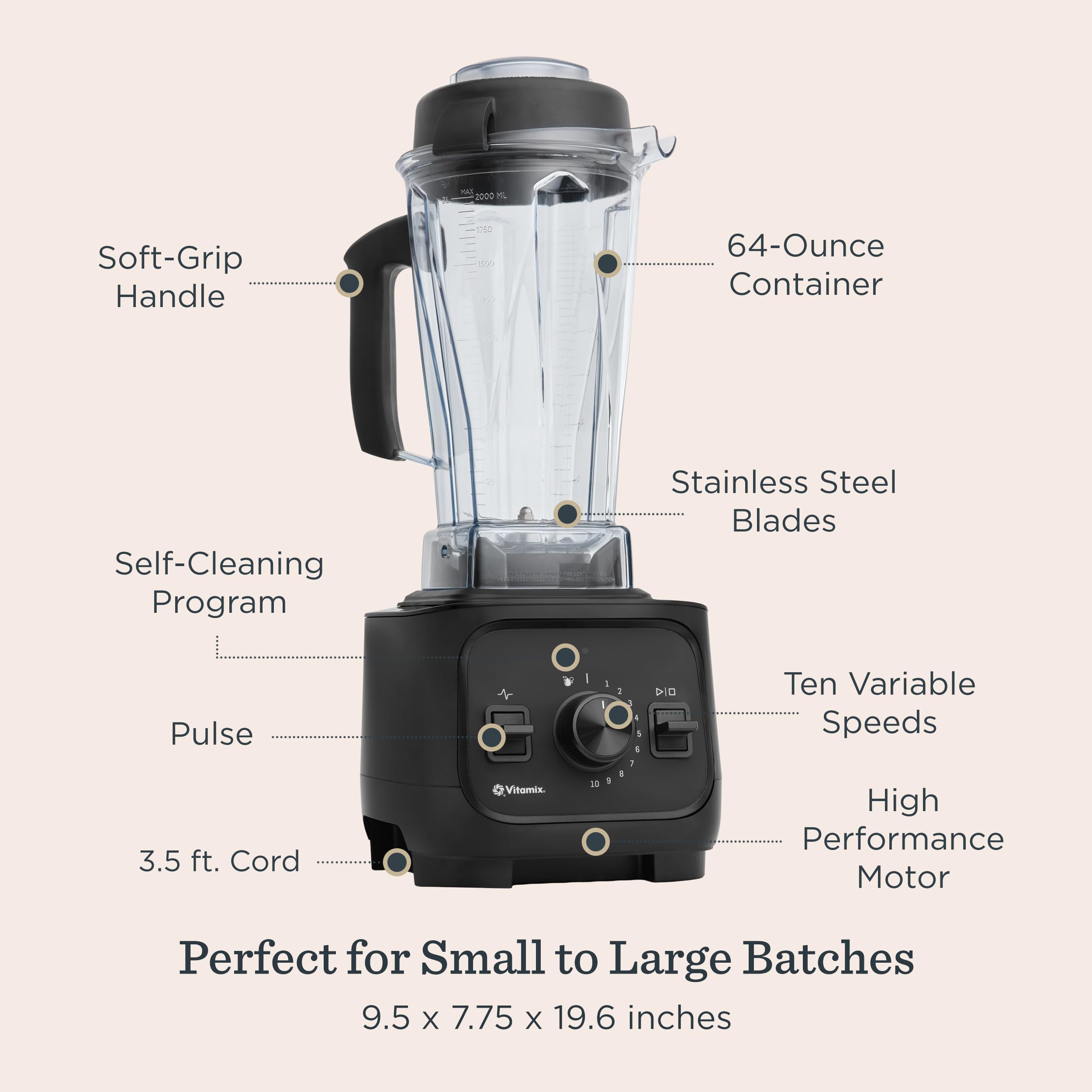 Vitamix VX1 laser-cut stainless-steel blades close-up for precise cutting and long-lasting performance