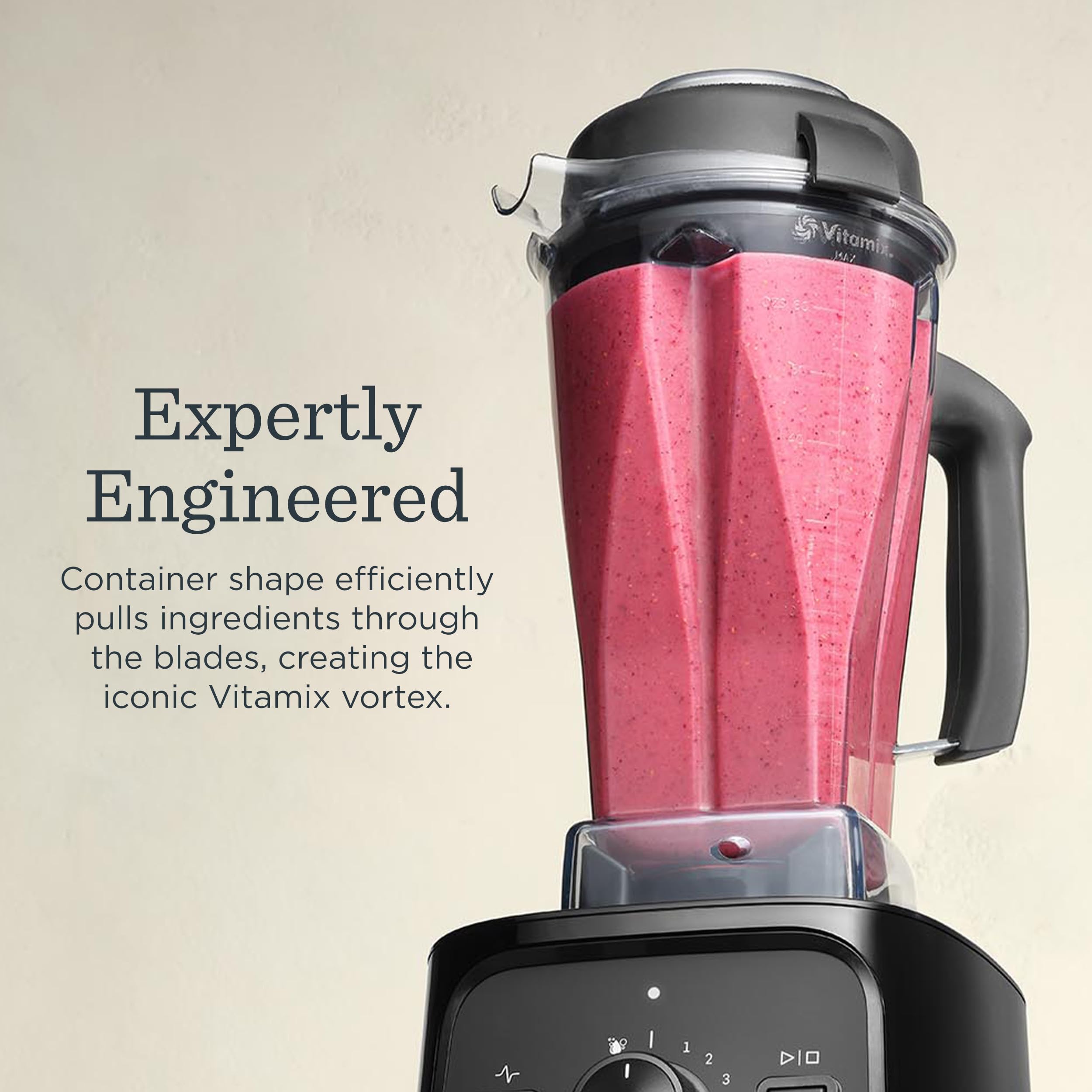 Vitamix VX1 tamper and included accessories displayed to help process thick mixtures