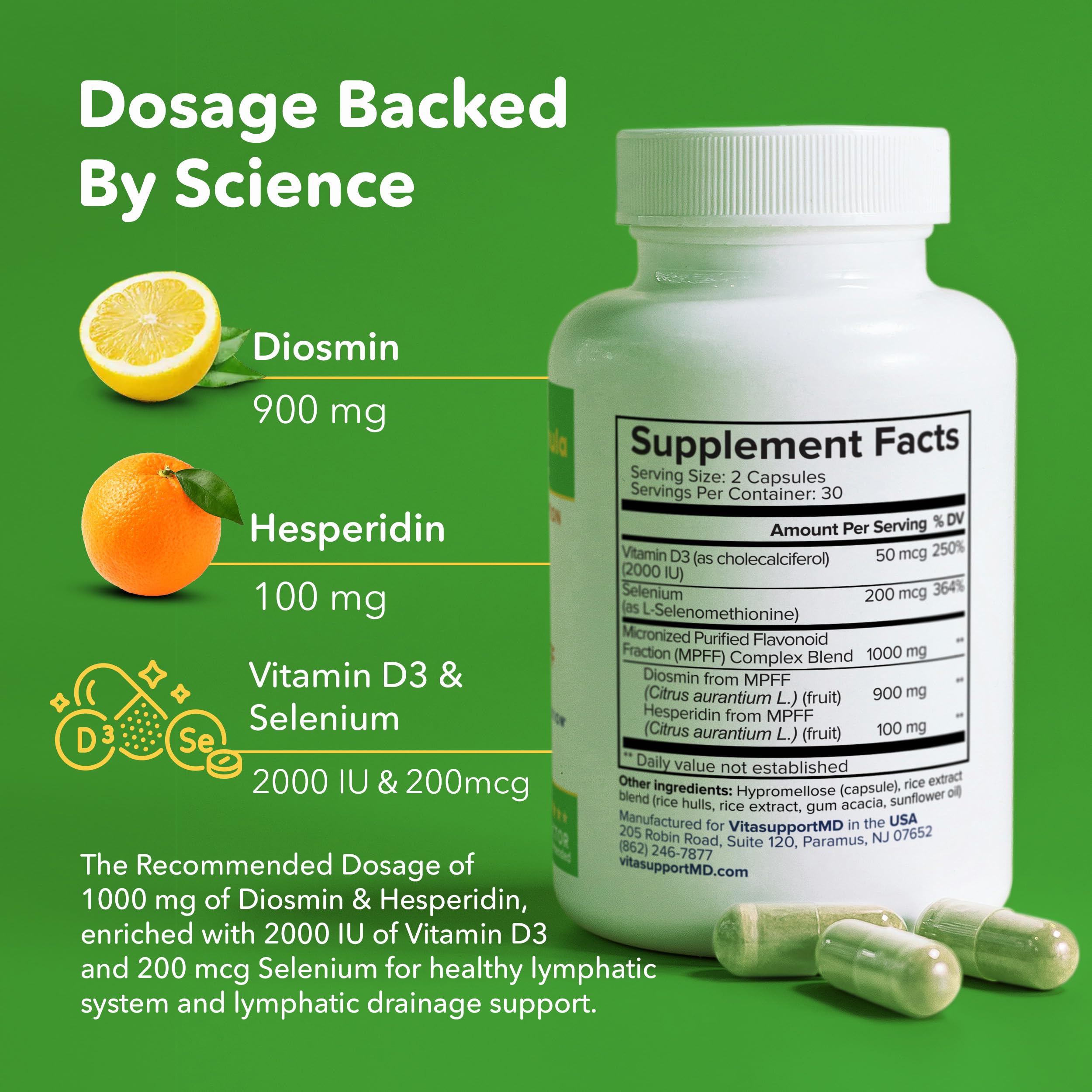 VITASUPPORTMD close-up of a single capsule highlighting micronized texture and potency
