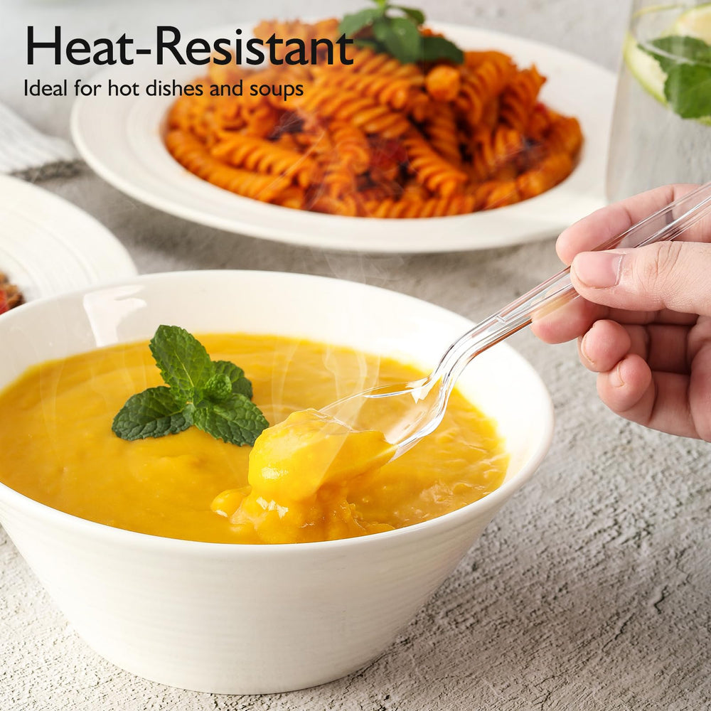 VITEVER spoon scooping hot soup demonstrating heat resistance benefit