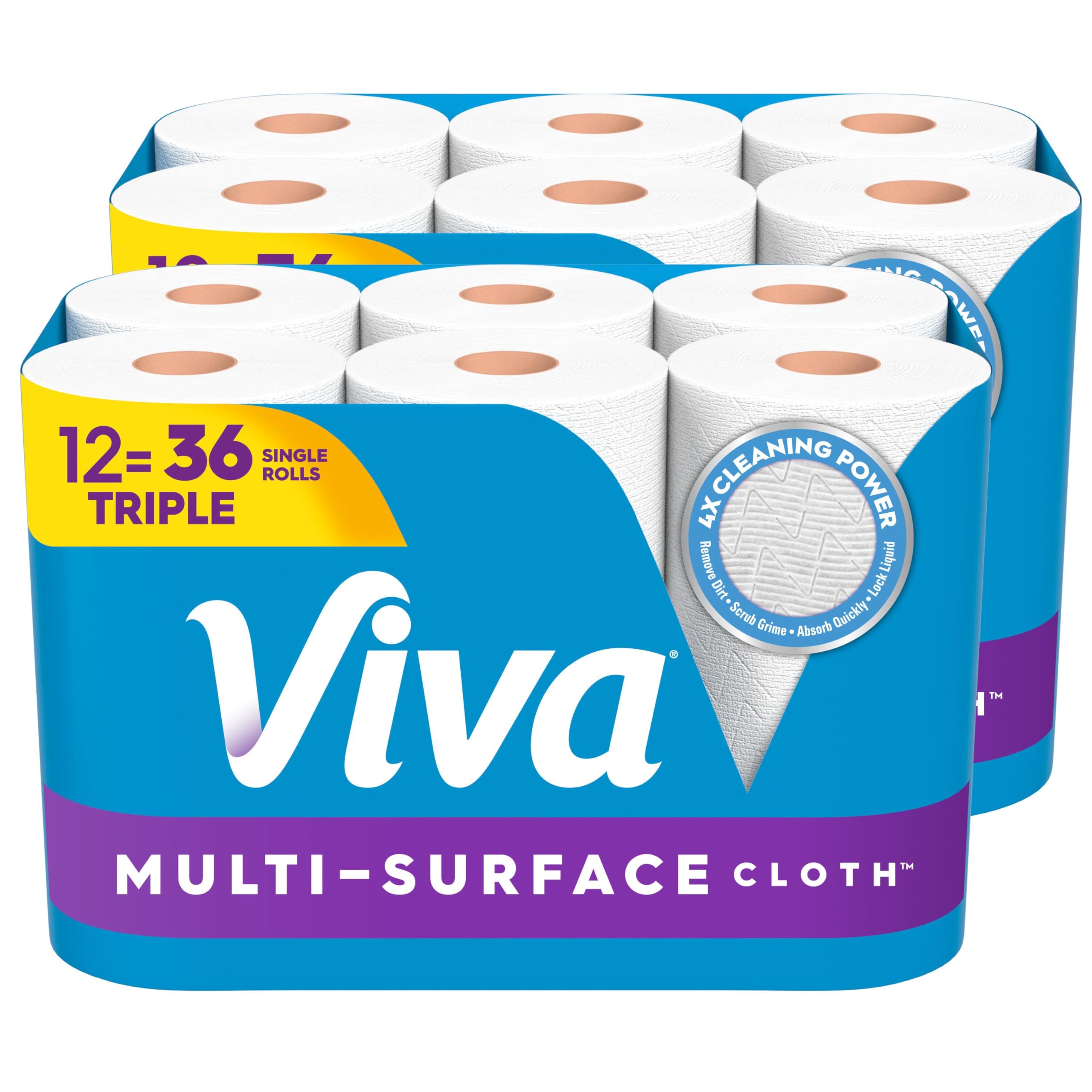 Viva front packaging showing 12 triple rolls and benefits