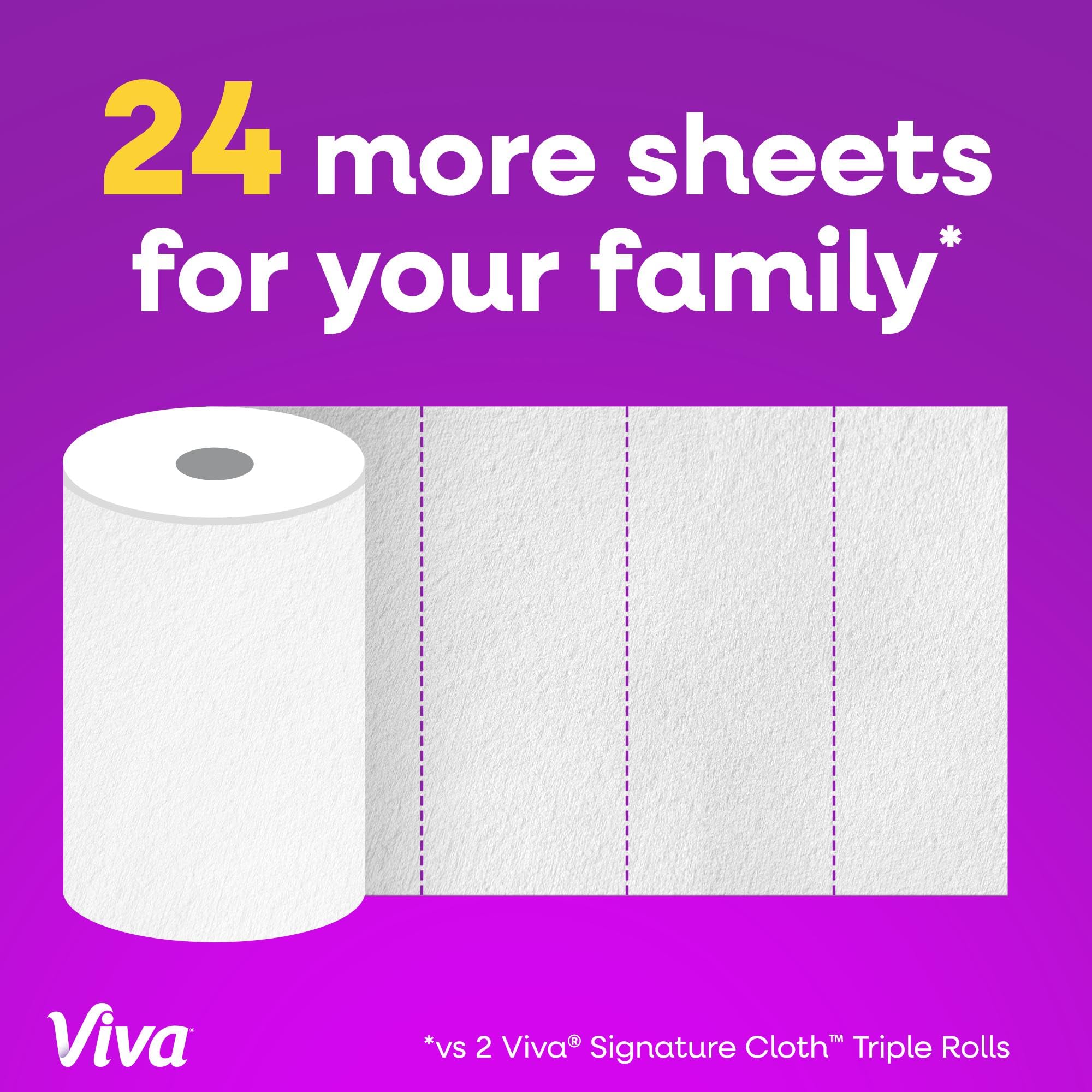 Viva roll beside regular roll showing extended size benefit