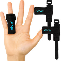 Vive front view of two-piece trigger finger splint package showing contents and color