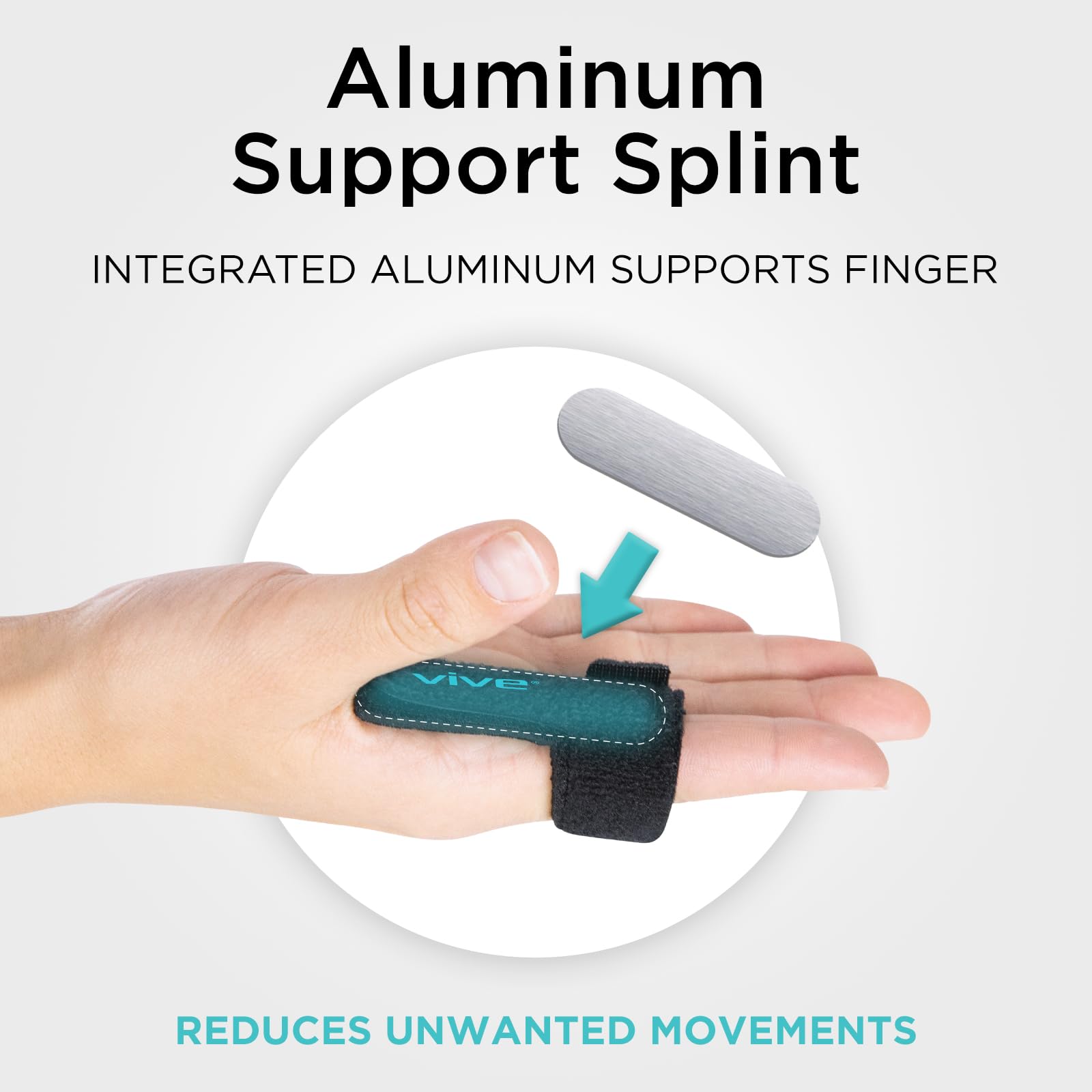 Vive side profile worn on an index finger highlighting slim profile and mobility advantage