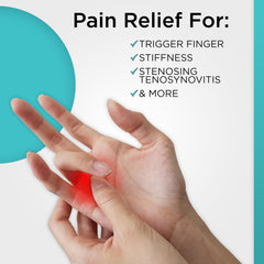 Vive splint on thumb in use showing comfortable fit for daily tasks and protection