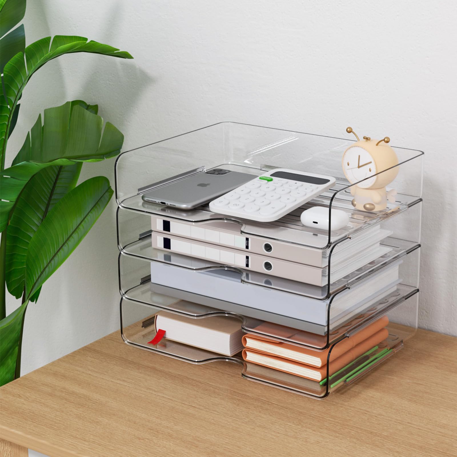 Vivihomety tray holding iPad and notebooks showing versatile storage for devices and papers
