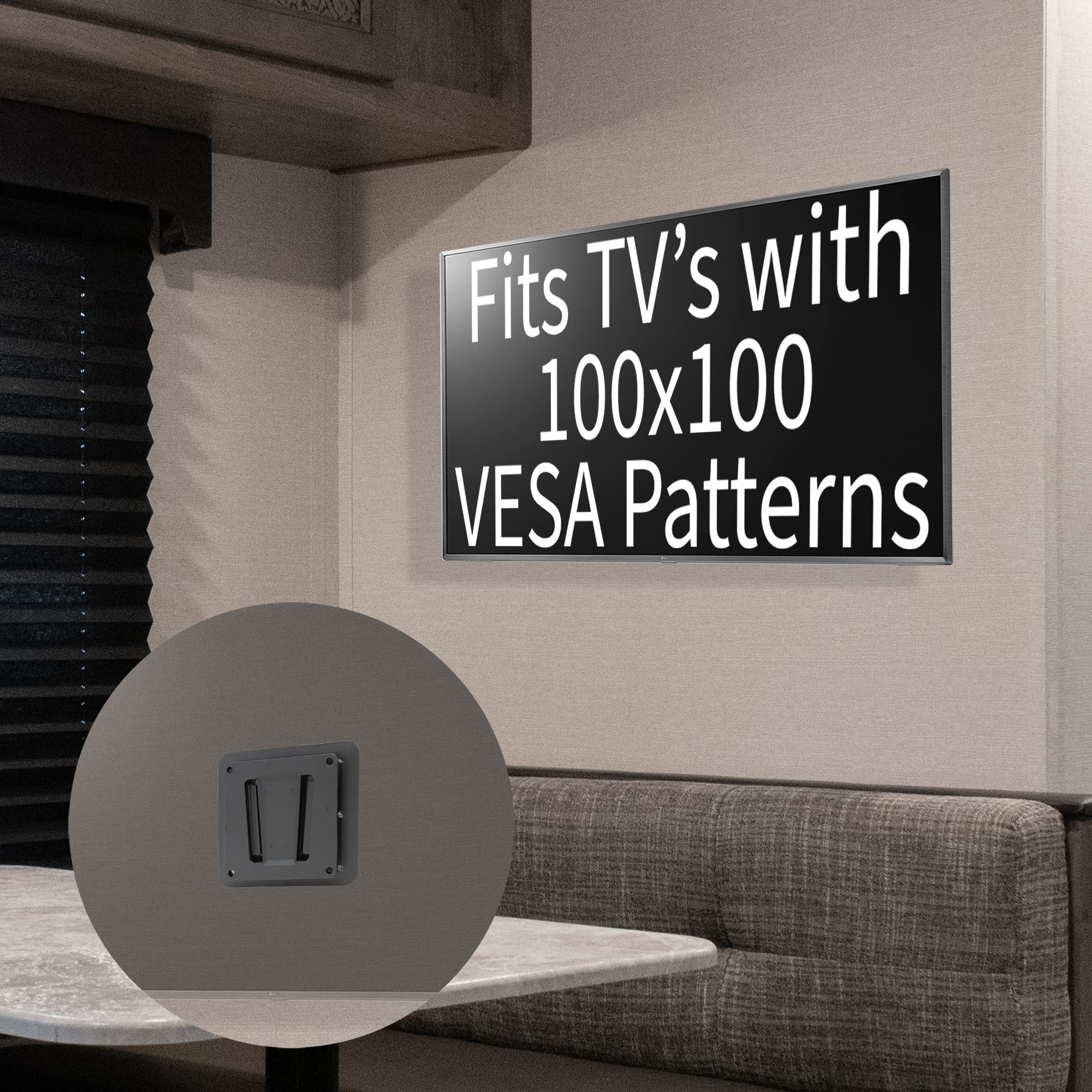 VIVO mount next to measured TV for scale to confirm VESA and weight compatibility