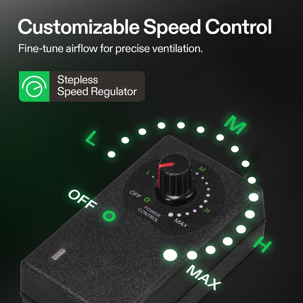 VIVOSUN P4 speed controller detail enabling precise airflow adjustment benefit
