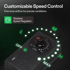 VIVOSUN P4 speed controller detail enabling precise airflow adjustment benefit