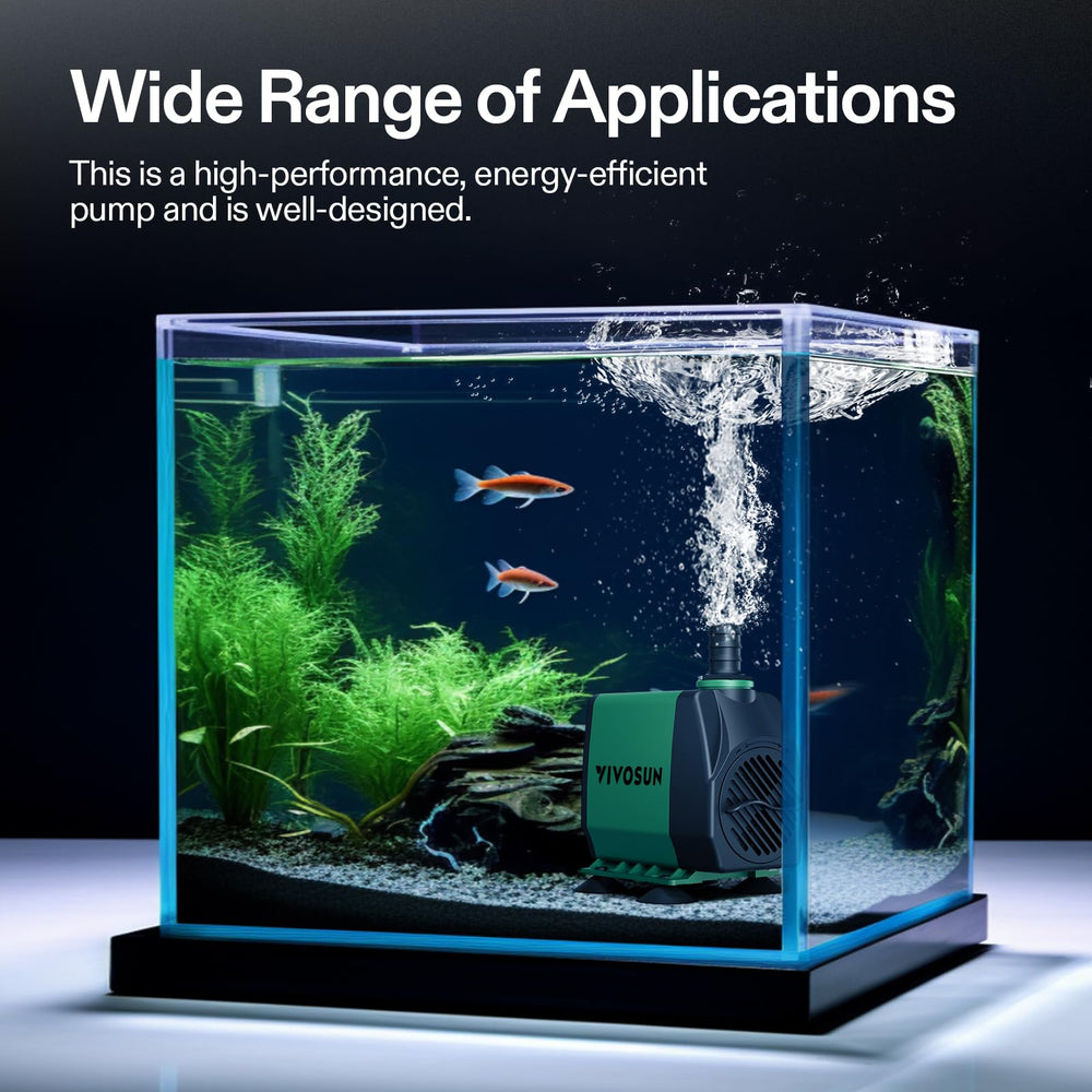 VIVOSUN pump in hydroponic system illustrating efficient water recirculation benefit