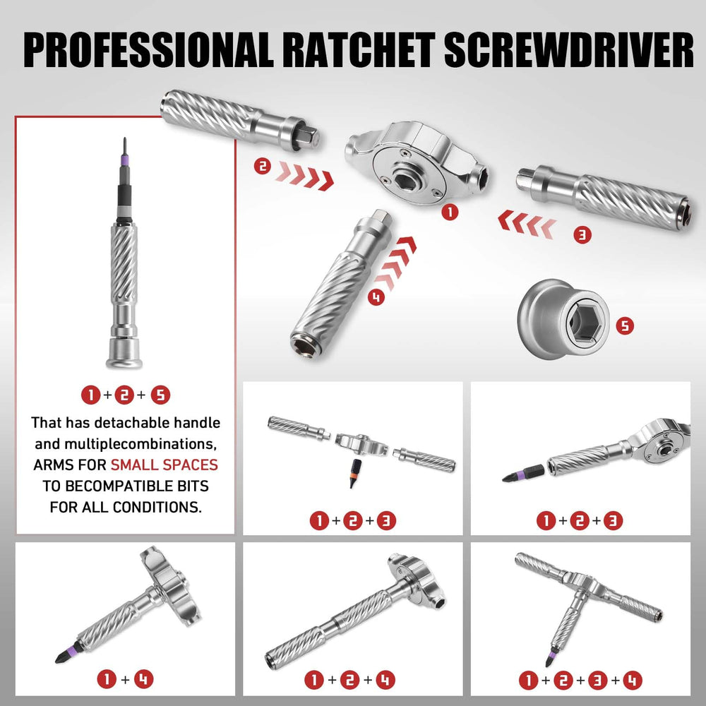 VMAN flexible shaft reaching recessed screw to access tight spots easily