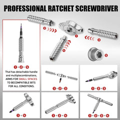 VMAN flexible shaft reaching recessed screw to access tight spots easily