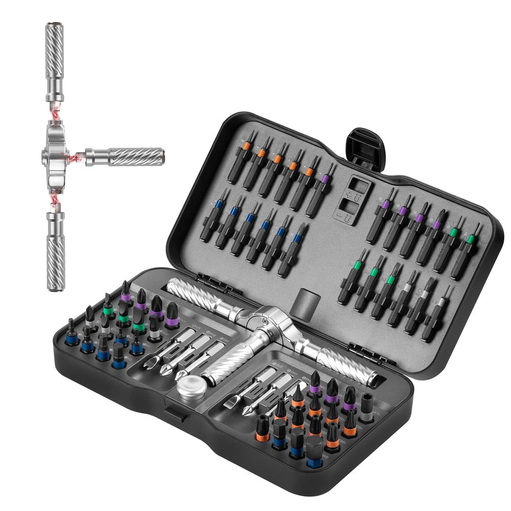 VMAN front packaging showing full ratchet screwdriver set and portability benefit