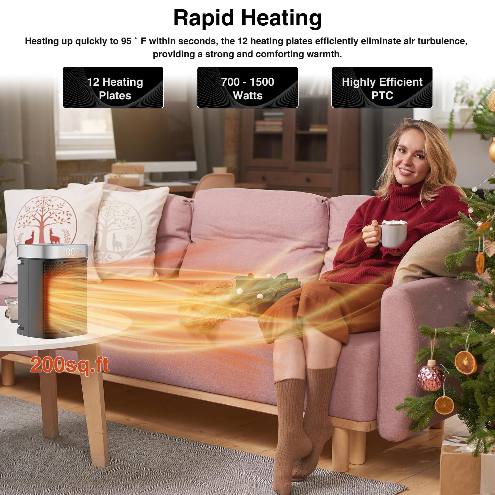VOCRS thermostat display in night mode offering quiet, accurate temperature control