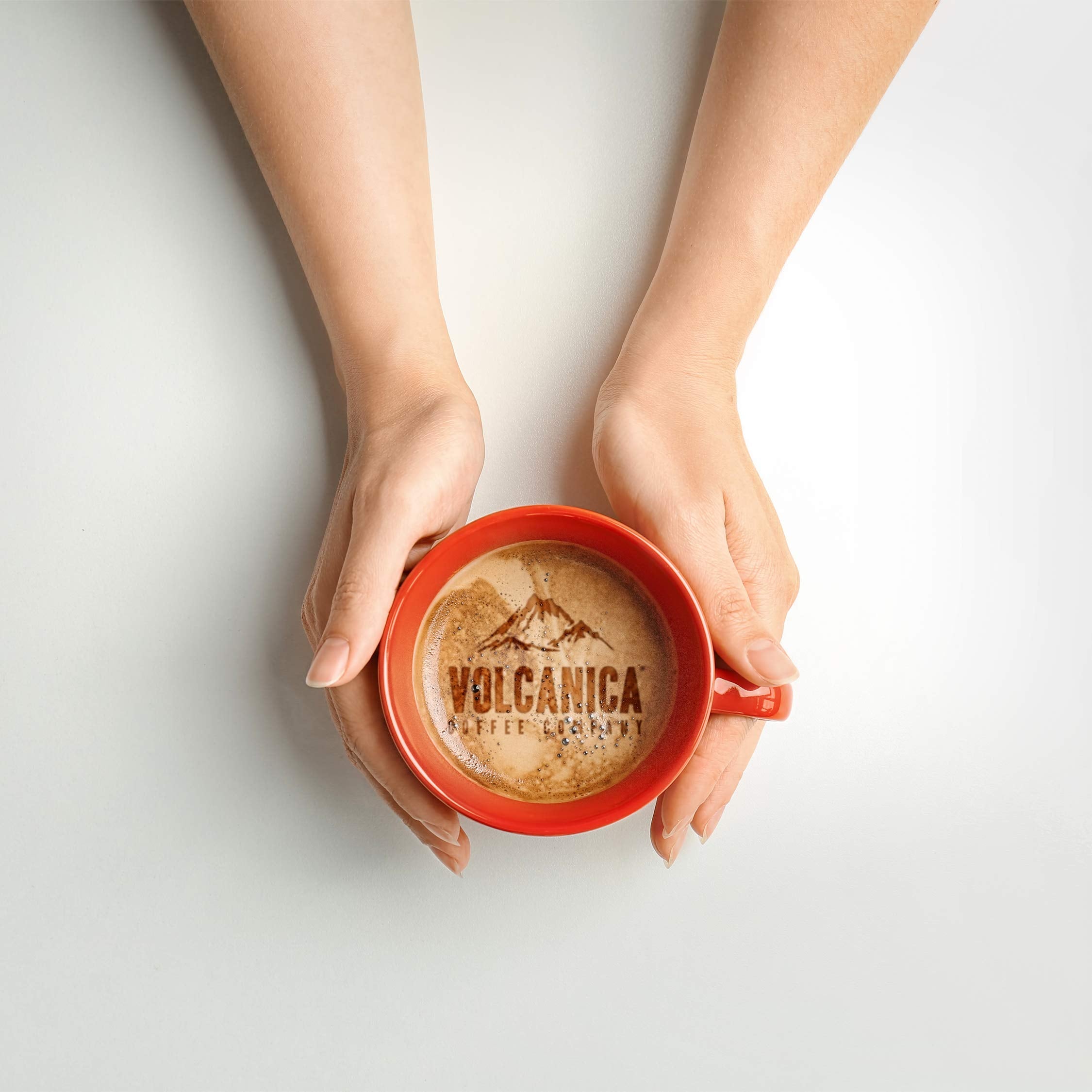 Volcanica Coffee bag next to a kitchen scale for size context and portion control benefit