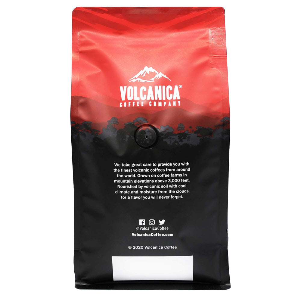 Volcanica Coffee flavor notes display with chocolate and tangerine elements for taste clarity