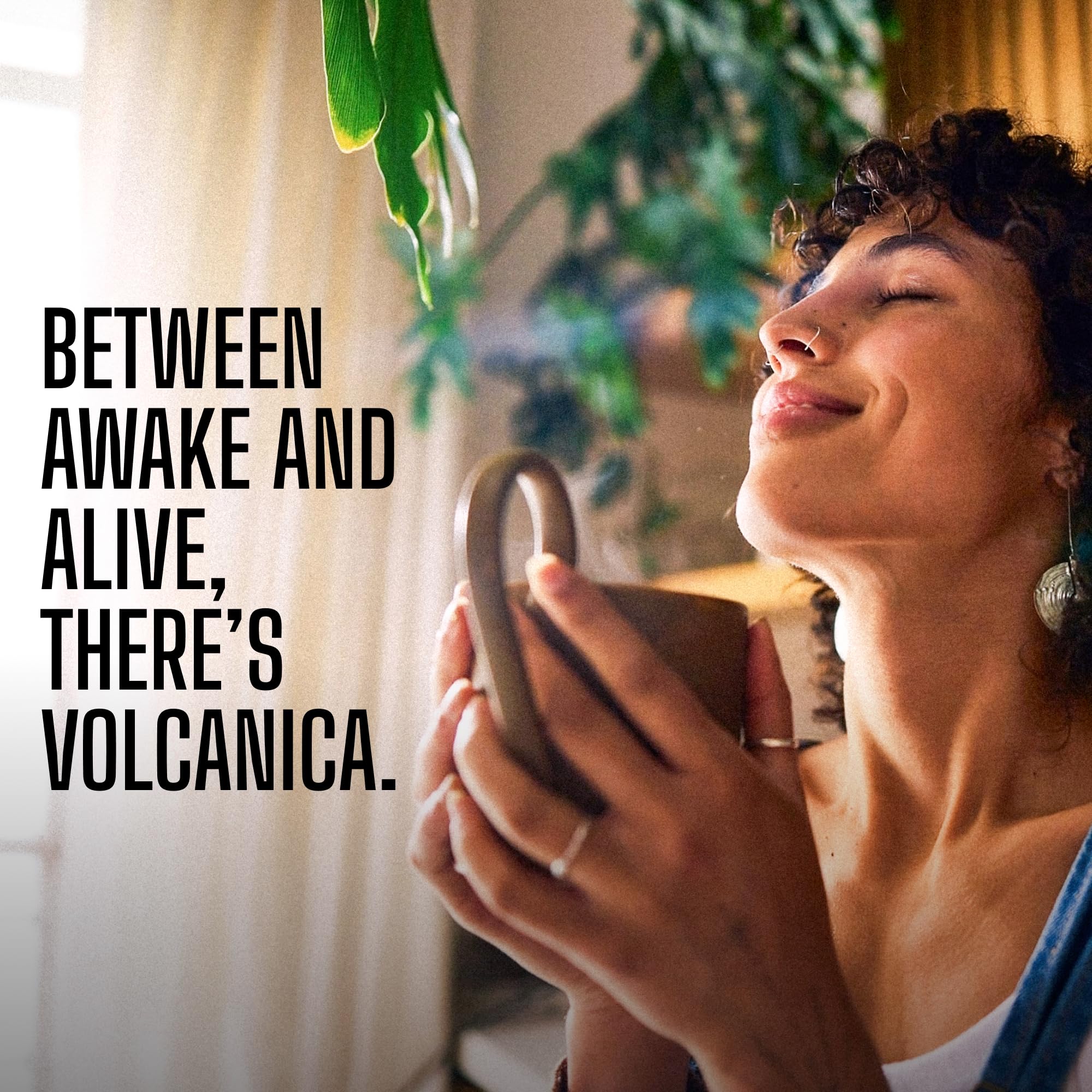 Volcanica Coffee cup on breakfast table lifestyle shot suggesting gentle morning enjoyment