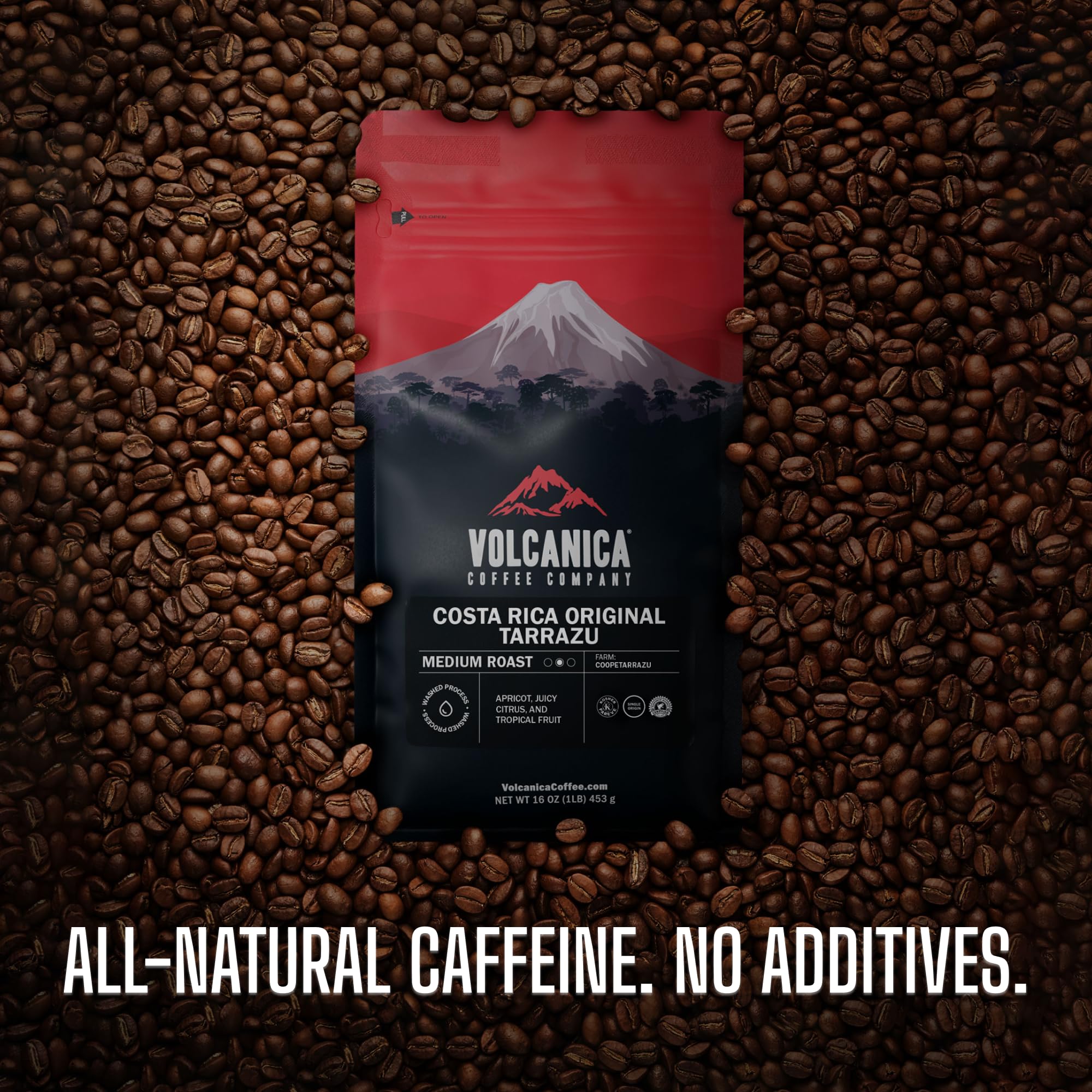 Volcanica Coffee roasting scene representing high-temperature roast and cleanliness benefit