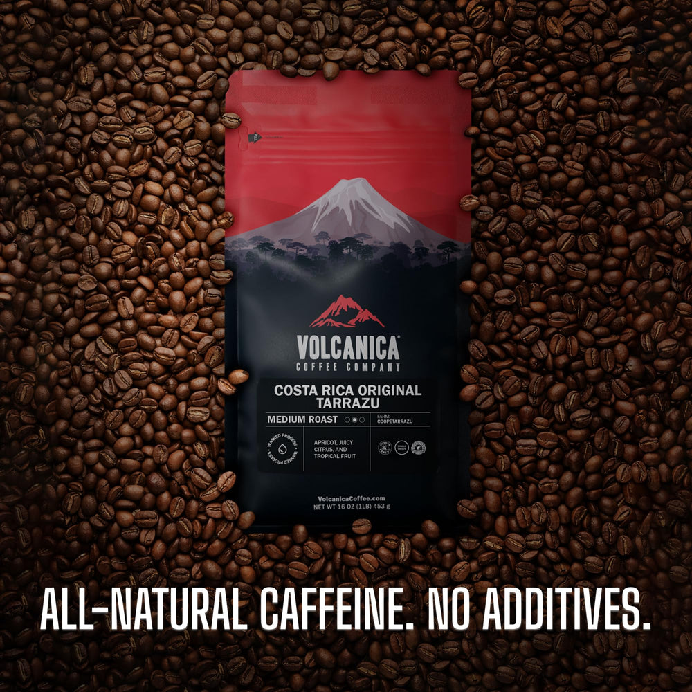 Volcanica Coffee roasting scene representing high-temperature roast and cleanliness benefit
