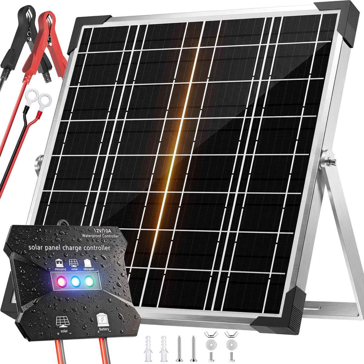 Voltset front panel view showing compact 20W design and durable frame for reliable charging
