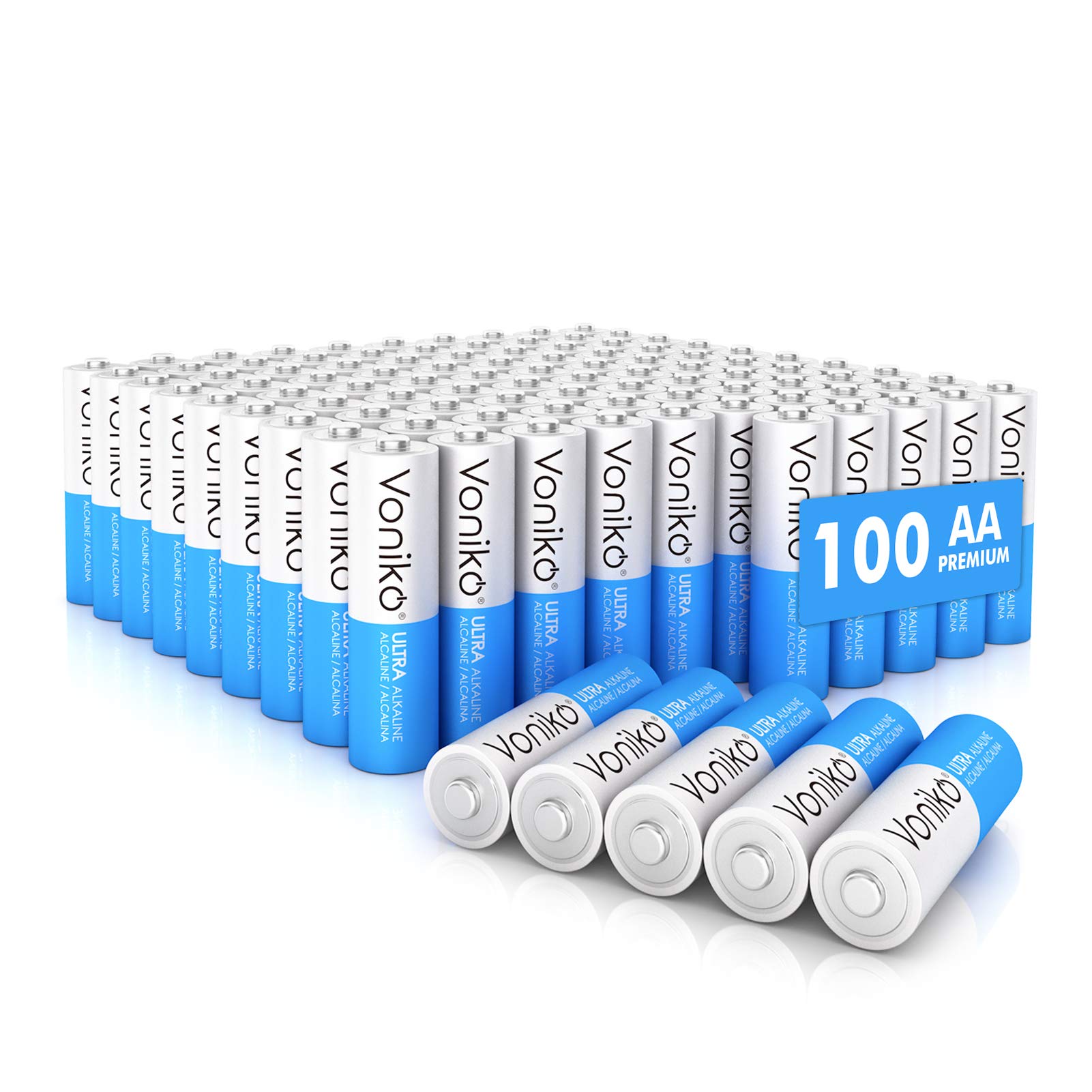 Voniko front packaging showing 100-pack protection and long shelf life benefit