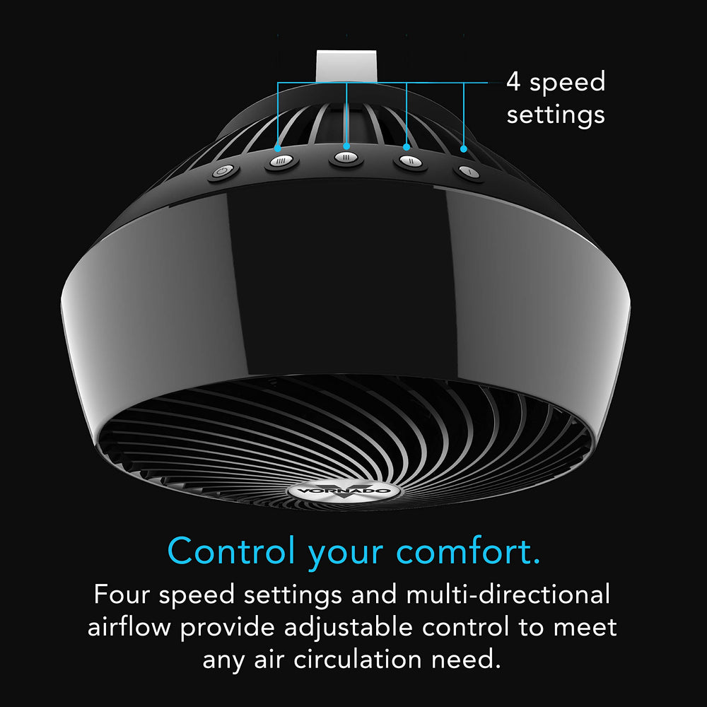 Vornado 660 close-up of spiral grill and blades for powerful vortex circulation