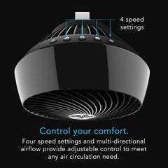 Vornado 660 close-up of spiral grill and blades for powerful vortex circulation