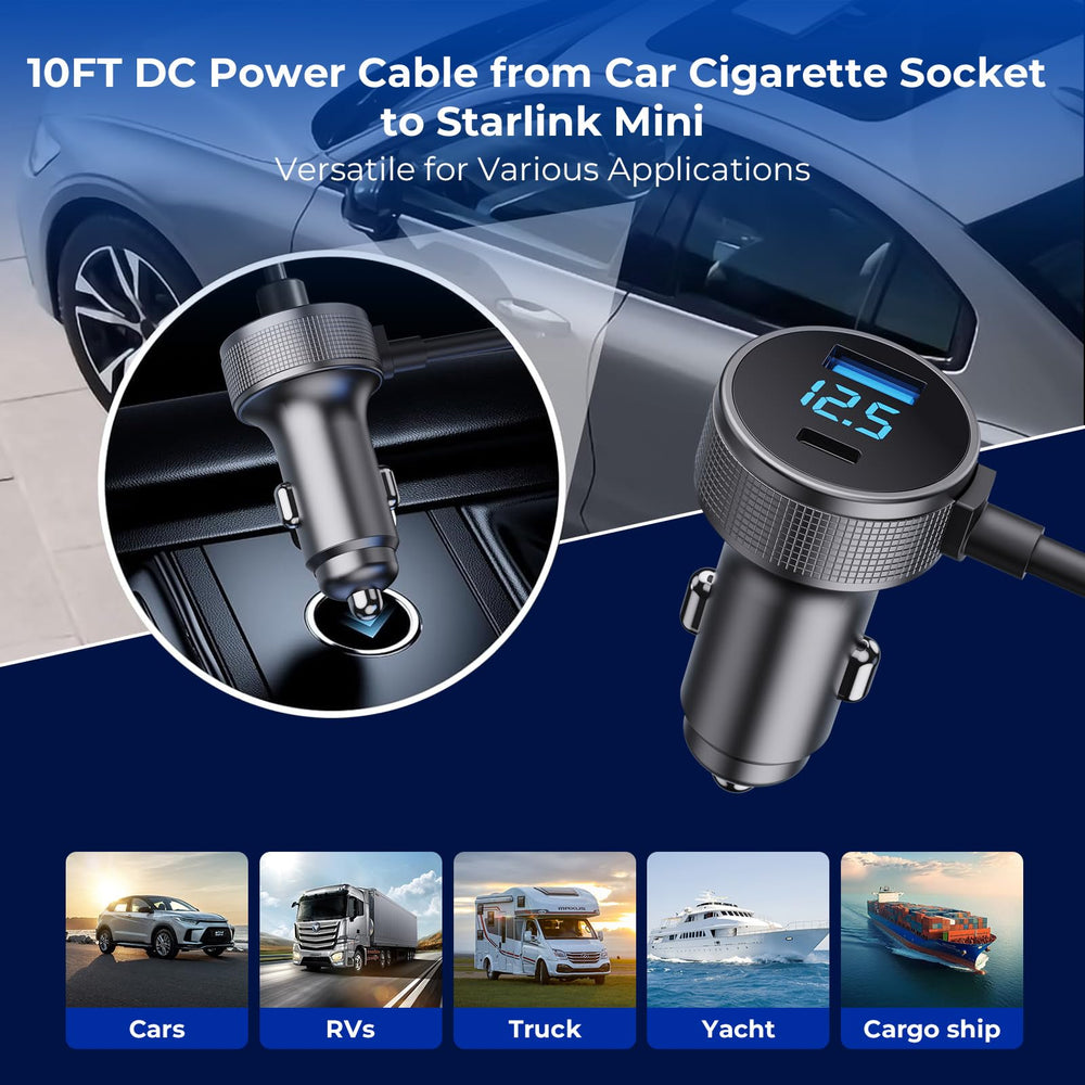 Vostolobo DC connector detail built for Starlink Mini secure dedicated feed