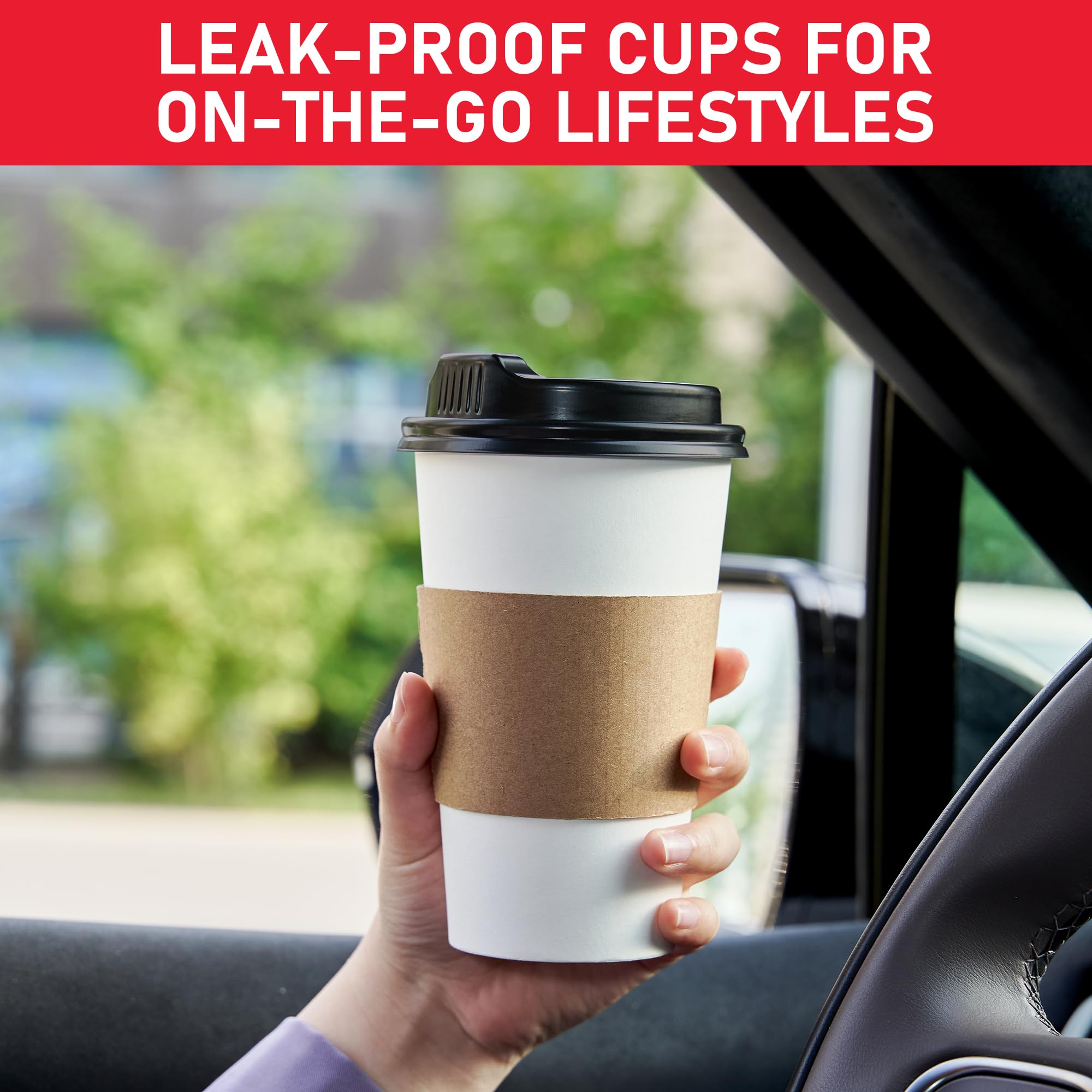 VPACKDUO cup filled with hot coffee showing heat retention benefit