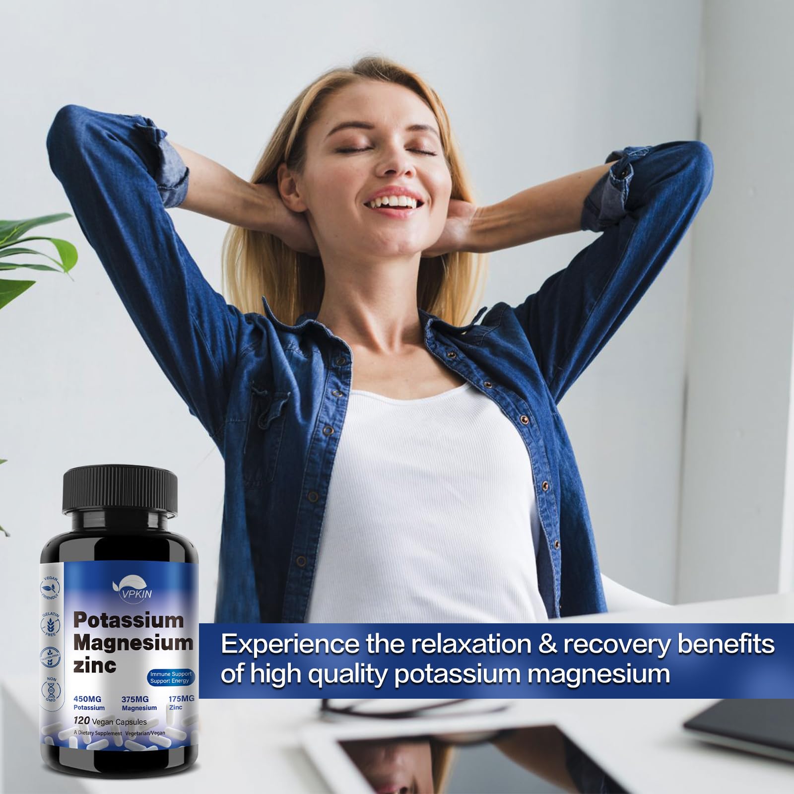 VPKIN lifestyle shot of active adult outdoors showing energy support from minerals