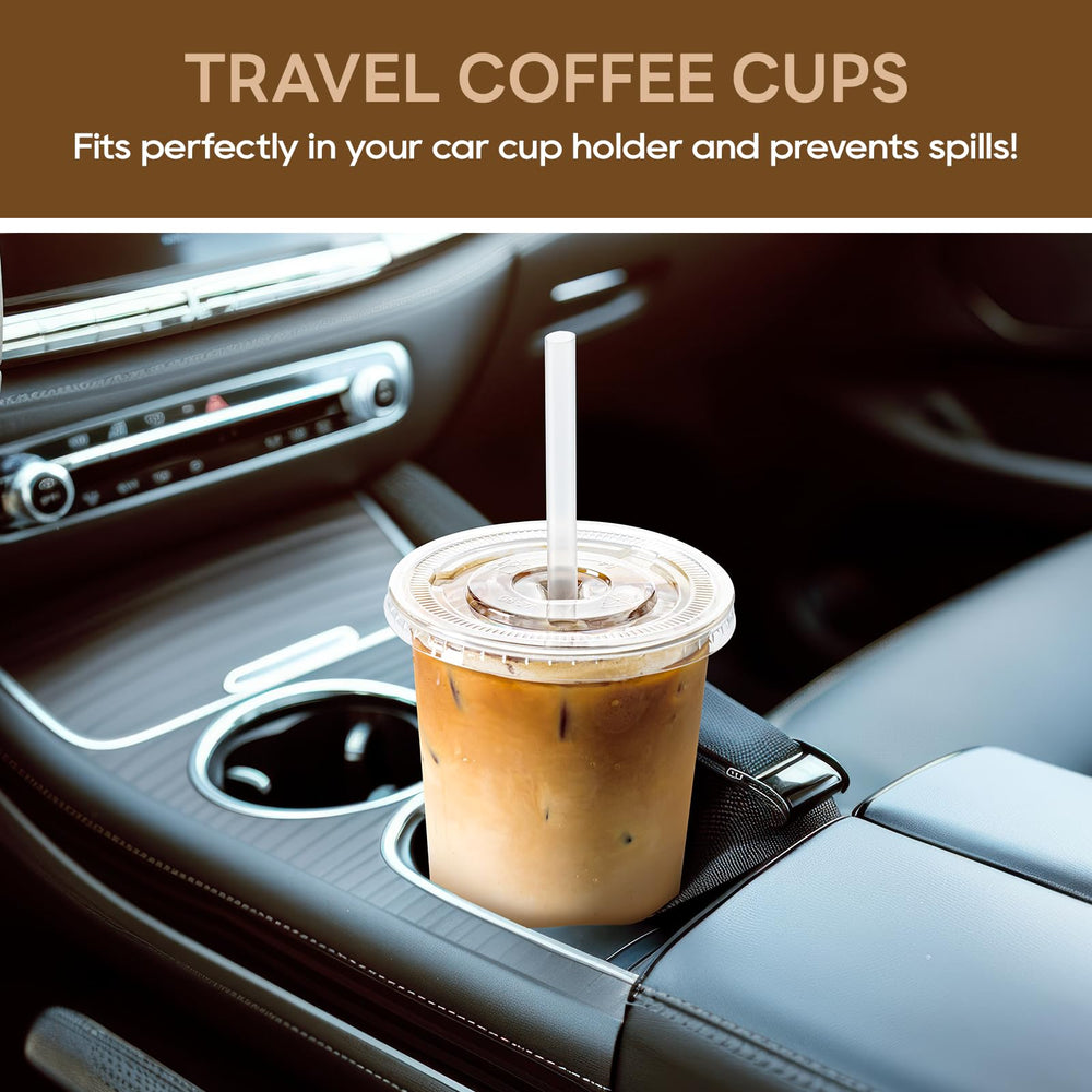 Vplus stacked cups and lids showing compact storage and easy inventory benefit