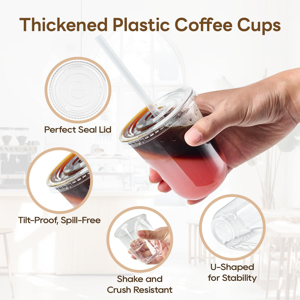 Vplus clear straws and flat lids displayed for quick assembly