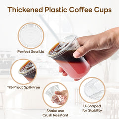 Vplus clear straws and flat lids displayed for quick assembly